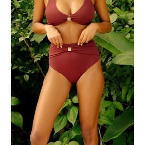 Andie Swim The Dalia Bottom Truffle Eco Nylon Size Medium